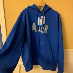 ADER ERROR SSENSE Exclusive Blue Tape Logo Hoodie size A3  New